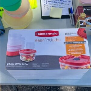 Rubbermaid Easy Find Lids Food Storage Set - Red and Clear 24 piece